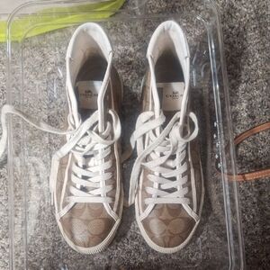 Coach Tan Sneakers with White Accents